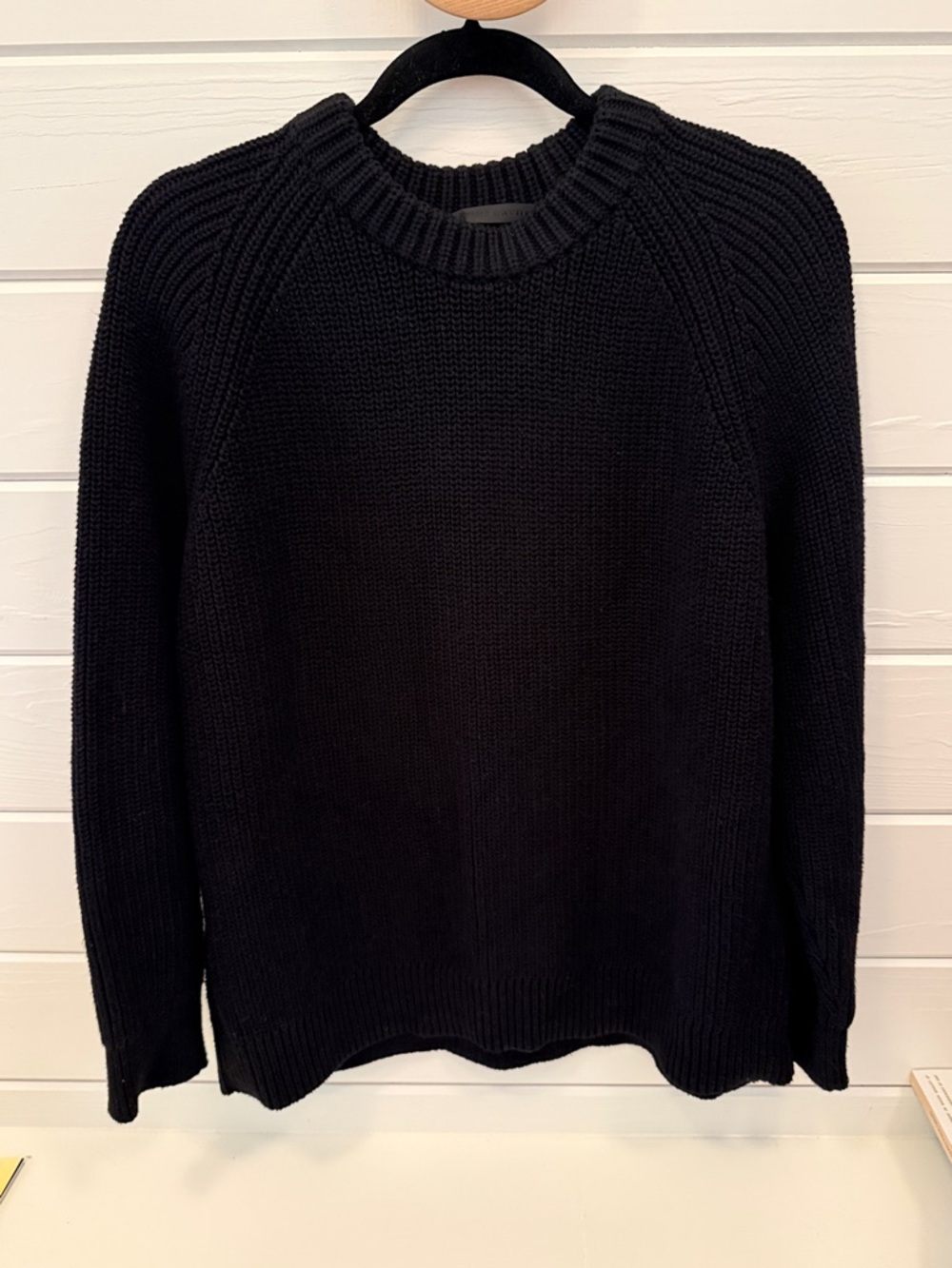 Jenni Kayne Black Oversize Cotton Fisherman Sweater